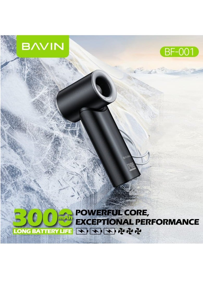 Bavin BF-001 Portable Mini Turbo Jet Fan Rechargeable w/ Up to 5 Gears Powerful Wind Speeds and LED Display - Image 1