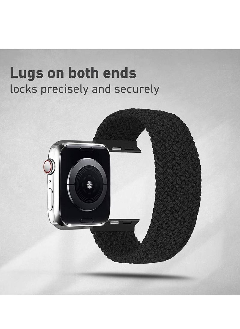 Generic - Replacement Braided Loop Strap Band For Apple Watch 44mm Small Black - Image 1