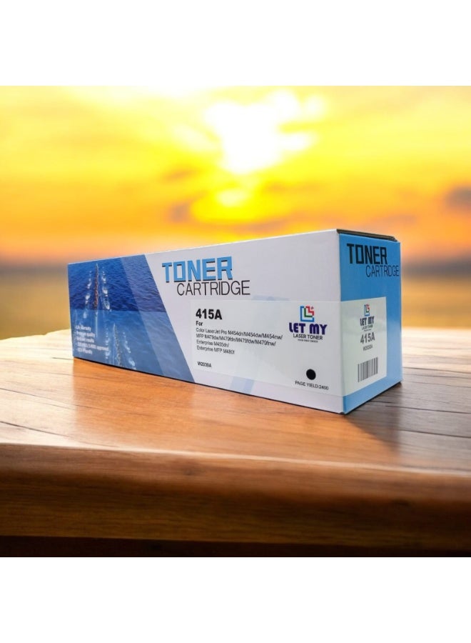 LET MY 415A (W2030A) BLACK LASER TONER CARTRIDGE FOR Compatible with HP Color LaserJet Pro M454dn M454dw Pro MFP M479dw M479fdn M479fdw - Image 1