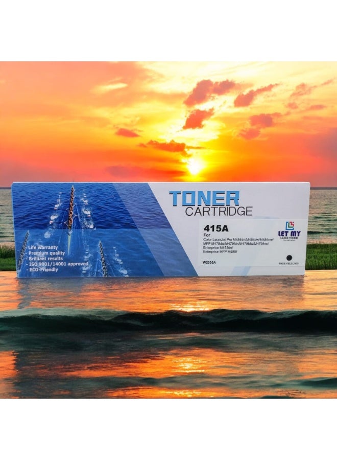 LET MY 415A (W2030A) BLACK LASER TONER CARTRIDGE FOR Compatible with HP Color LaserJet Pro M454dn M454dw Pro MFP M479dw M479fdn M479fdw - Image 3