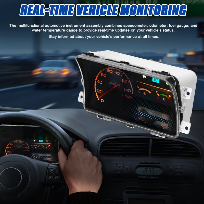 Multi-Functional Car Speedometer Fuel Gauge Water Temperature Gauge Automotive Modified Instrument Assembly 12V with Fault Warning Light - Image 2