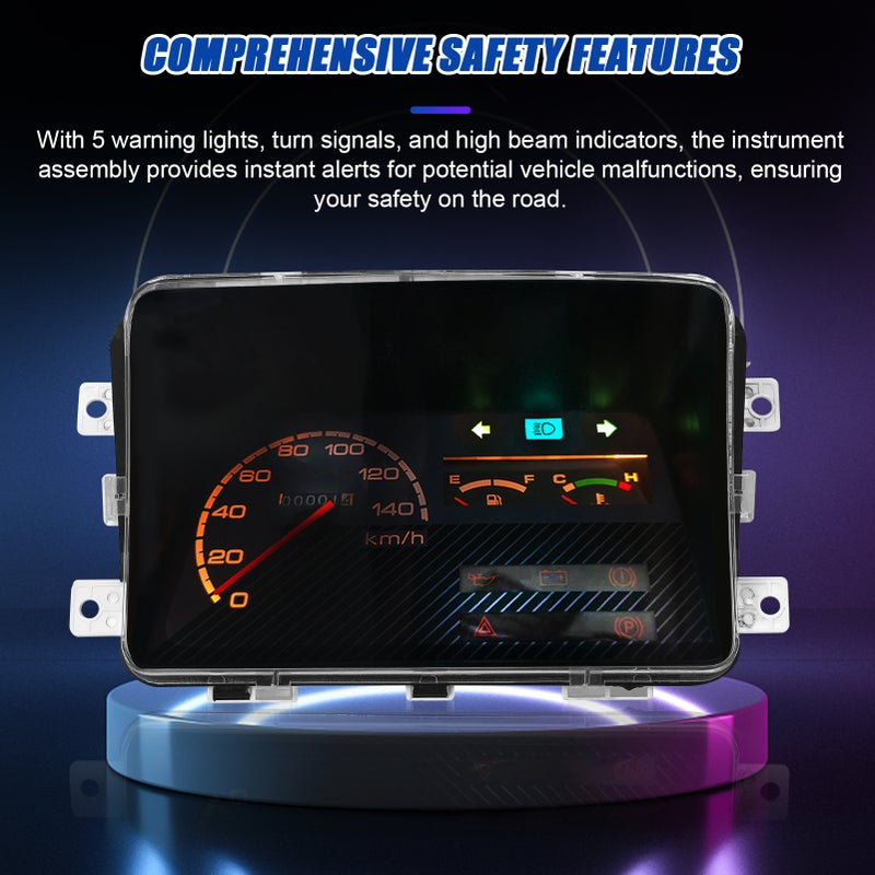 Multi-Functional Car Speedometer Fuel Gauge Water Temperature Gauge Automotive Modified Instrument Assembly 12V with Fault Warning Light - Image 3