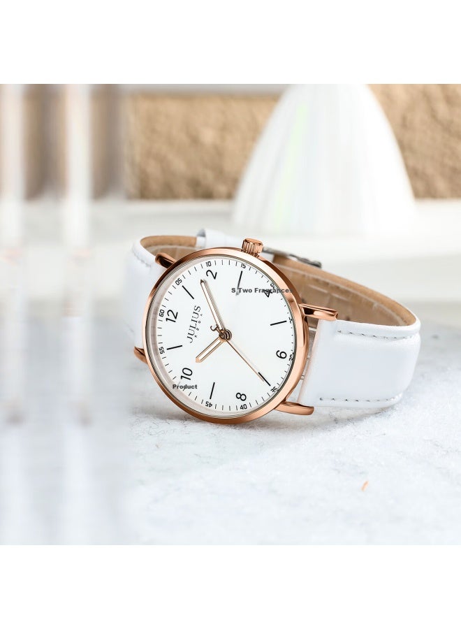 Julius Women's Watch New Style For Junior High School And High School Students, Girls Exam Calendar Quartz Watch White Ja-1516lb - Image 5
