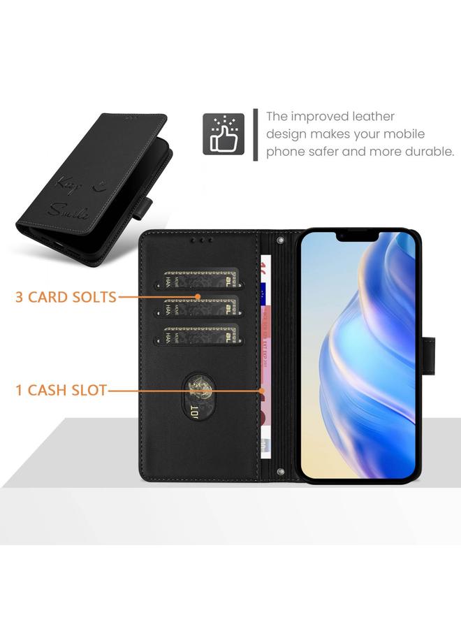 Zaboon Case For iPhone 11 Smile Embossing RFID Leather Phone Case - Image 4