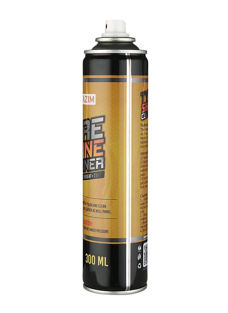 LAWAZIM - Tire Shine Cleaner-300ml-Silicone-Free Quick-Drying Non-Greasy Formula Gloss Enhancer Protector Spray to Restore Color and Prevent Cracking on Rubber Plastic and Vinyl-for Automotives Vehicles - Image 1