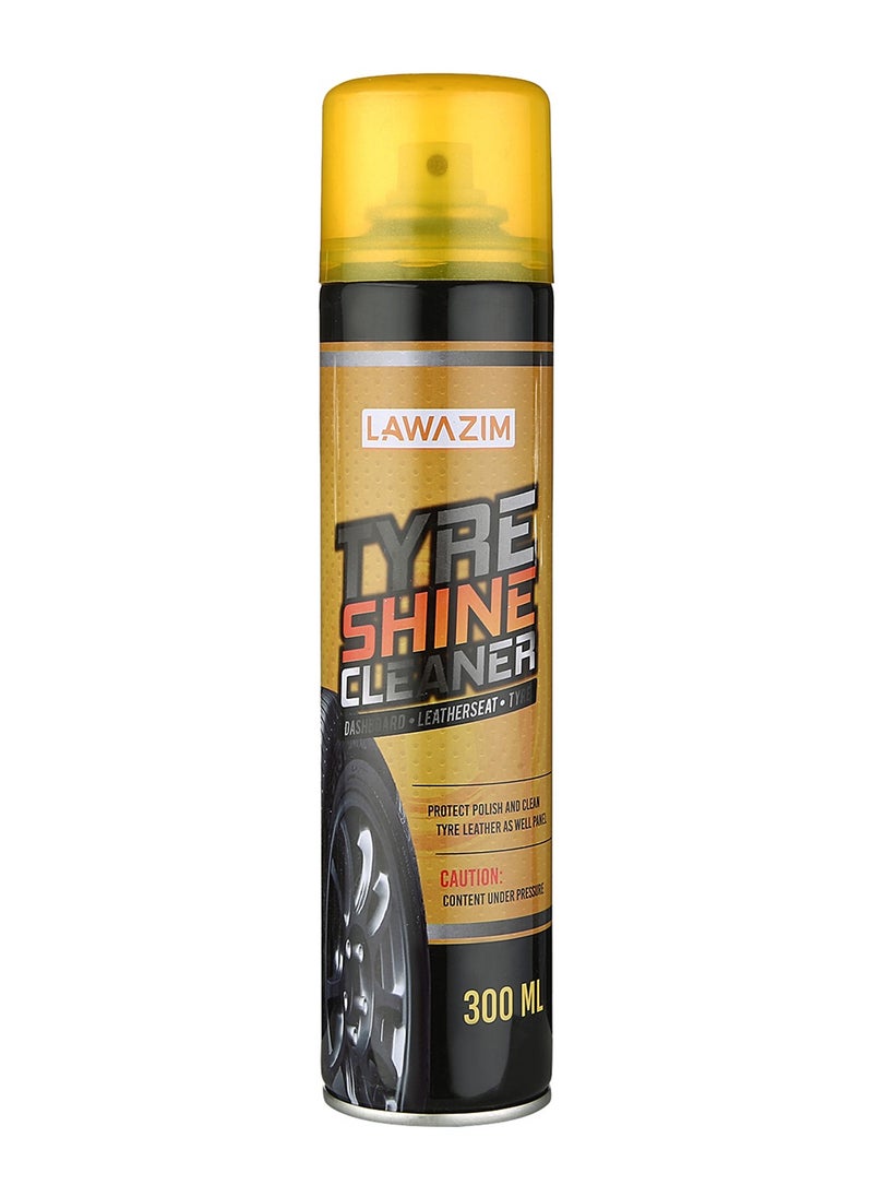 LAWAZIM - Tire Shine Cleaner-300ml-Silicone-Free Quick-Drying Non-Greasy Formula Gloss Enhancer Protector Spray to Restore Color and Prevent Cracking on Rubber Plastic and Vinyl-for Automotives Vehicles - Image 1