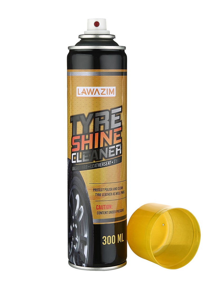LAWAZIM - Tire Shine Cleaner-300ml-Silicone-Free Quick-Drying Non-Greasy Formula Gloss Enhancer Protector Spray to Restore Color and Prevent Cracking on Rubber Plastic and Vinyl-for Automotives Vehicles - Image 1