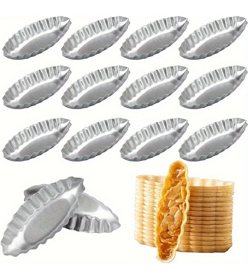 Generic 12pcs Non Stick Aluminum Egg Tart Molds Baking Supplies Pastry ...