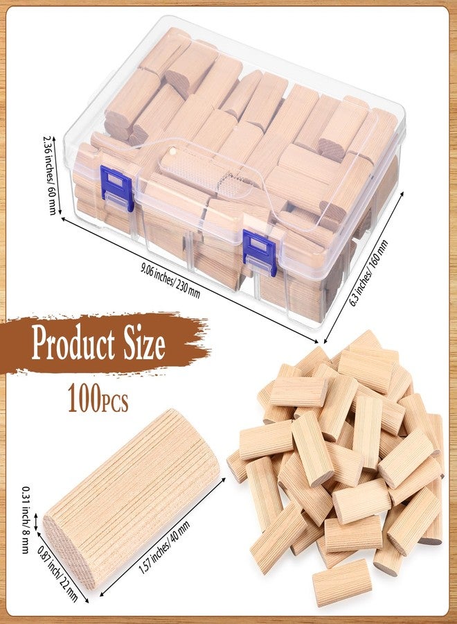 Barydat 100 Pack Domino Tenons 8 x 40 x 22mm Beechwood Loose Tenons Compatible with Domino Loose Tenon Joinery Systems Insertion Dowel Block for Furniture, Cabinetmaking, Casing and Frame Work - Image 2