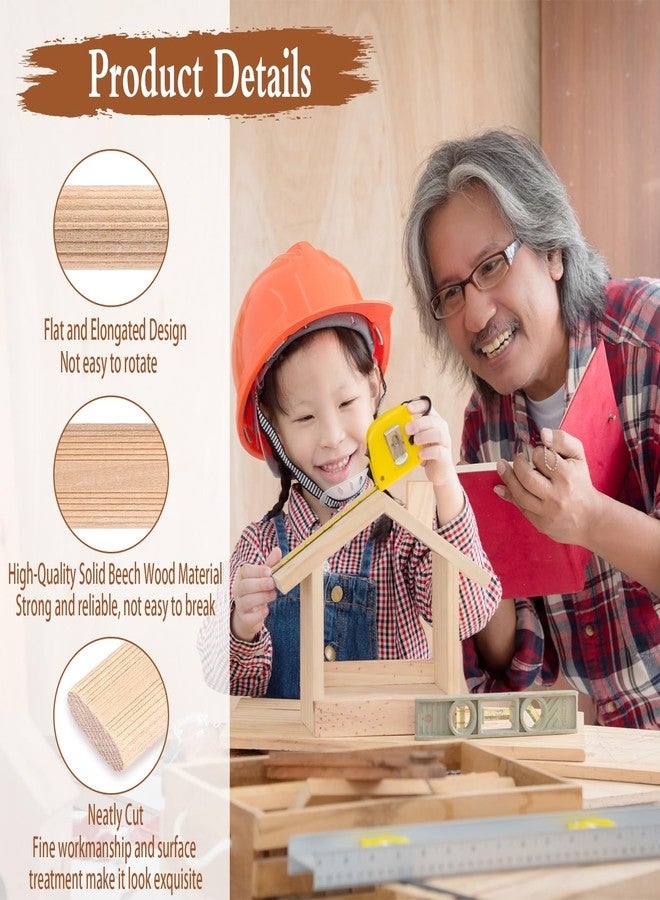 Barydat 100 Pack Domino Tenons 8 x 40 x 22mm Beechwood Loose Tenons Compatible with Domino Loose Tenon Joinery Systems Insertion Dowel Block for Furniture, Cabinetmaking, Casing and Frame Work - Image 3