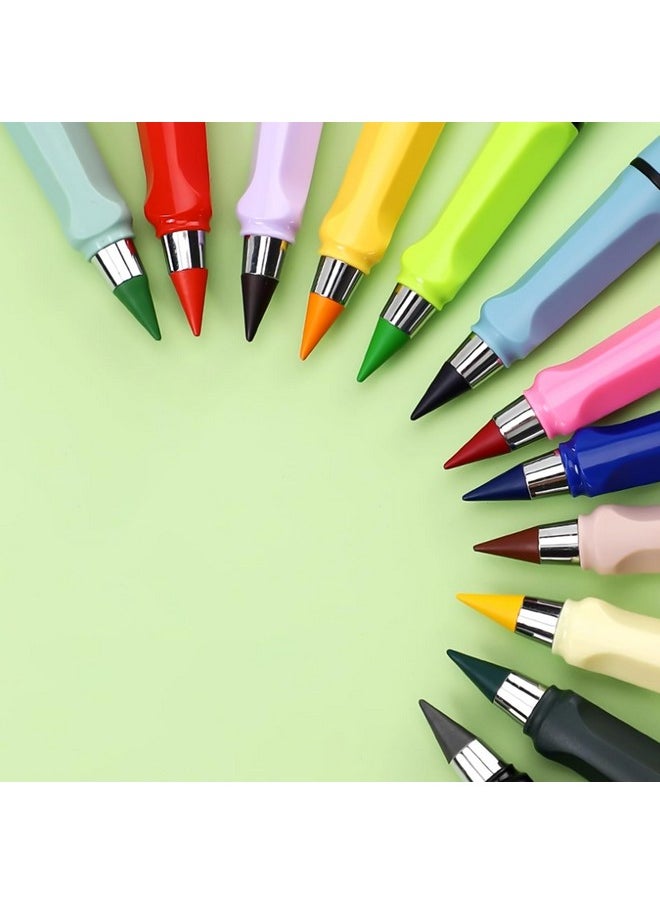 بولكسكاي أقلام تلوين Forever Colored Pencils 12 Count، أقلام تلوين Infinity Pencil Metal، أقلام تلوين Everlasting مع ممحاة، مجموعة أقلام تلوين، أقلام تلوين Eternal Pencil/Inkless Pencil/Lapiz Infinito  - Image 3