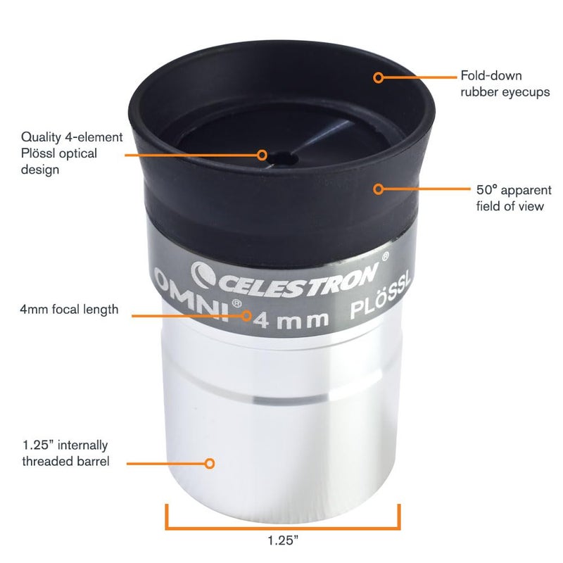 Celestron 93316 1-1/4-4 mm Omni Series Eyepiece - Image 2