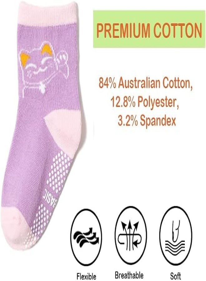 CUTEABLY Baby Non-Slip Grip Socks, Soft Toddler Knee High Anti-Skid Crew Slipper Crawling Socks, Unisex (12-24 Months, 3) - Image 4