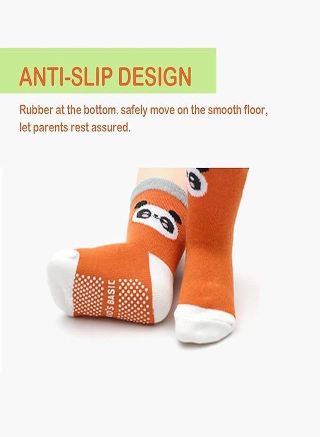 CUTEABLY Baby Non-Slip Grip Socks, Soft Toddler Knee High Anti-Skid Crew Slipper Crawling Socks, Unisex (12-24 Months, 3) - Image 2