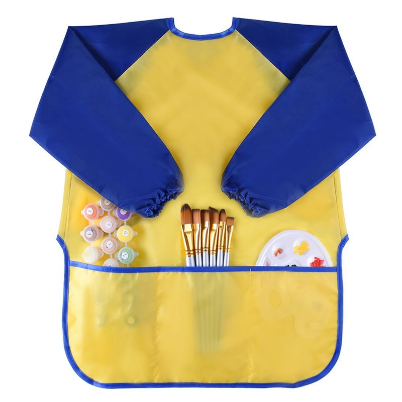 KUUQA 2 Piece Waterproof Children's Art Smock Kids Art Aprons with Long Sleeve 3 Roomy Pockets,Art Painting Supplies (Paints and brushes not included) - Image 3