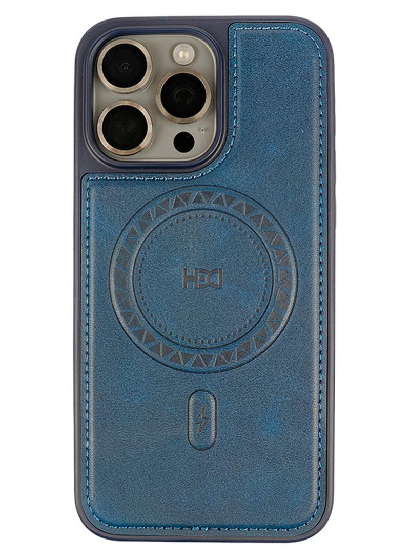 أتش دي دي اتش دي دي غطاء حمايه لهاتف ايفون 13 برو ماكس جراب مغناطيسي ياتي بحواف مرتفعة حول الشاشة  تساعد على منع الخدوش - ازرق - Image 1