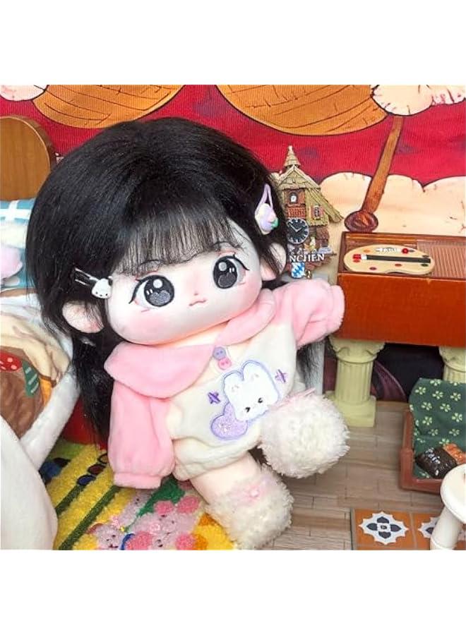20cm Cute Cotton Doll with Skeleton, Anime Plushies Soft Stuffed Dress Up Toy, Kawaii Plush Gift Come with Clothes (DollClothes-Doufu-B)  - Image 5