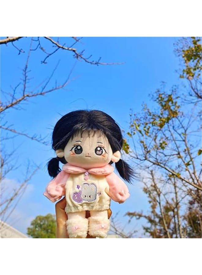 20cm Cute Cotton Doll with Skeleton, Anime Plushies Soft Stuffed Dress Up Toy, Kawaii Plush Gift Come with Clothes (DollClothes-Doufu-B)  - Image 4