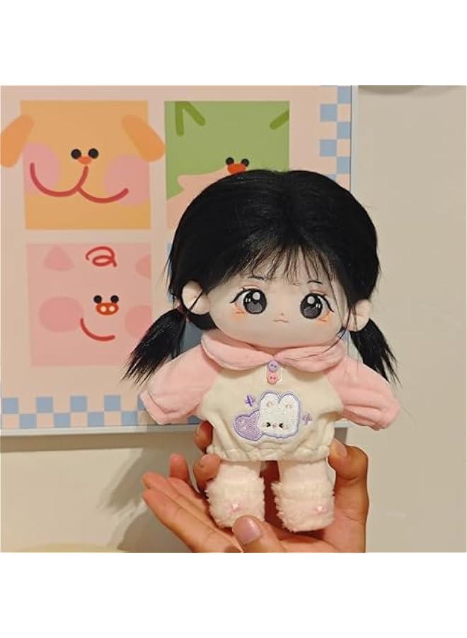 20cm Cute Cotton Doll with Skeleton, Anime Plushies Soft Stuffed Dress Up Toy, Kawaii Plush Gift Come with Clothes (DollClothes-Doufu-B)  - Image 2