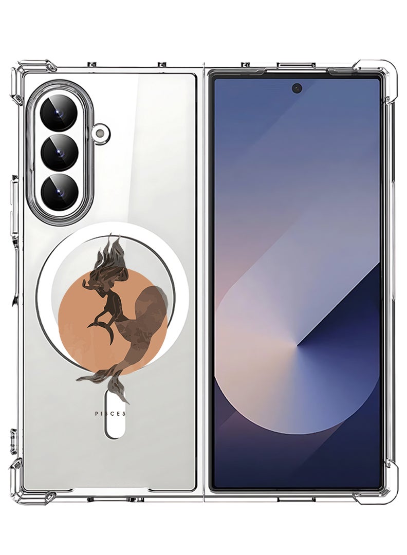 Theodor Magnetic Case for Samsung Galaxy Z Fold 7 Compatible with MagSafe Wireless Charging, Shockproof Phone Bumper Cover Pisces - Image 1