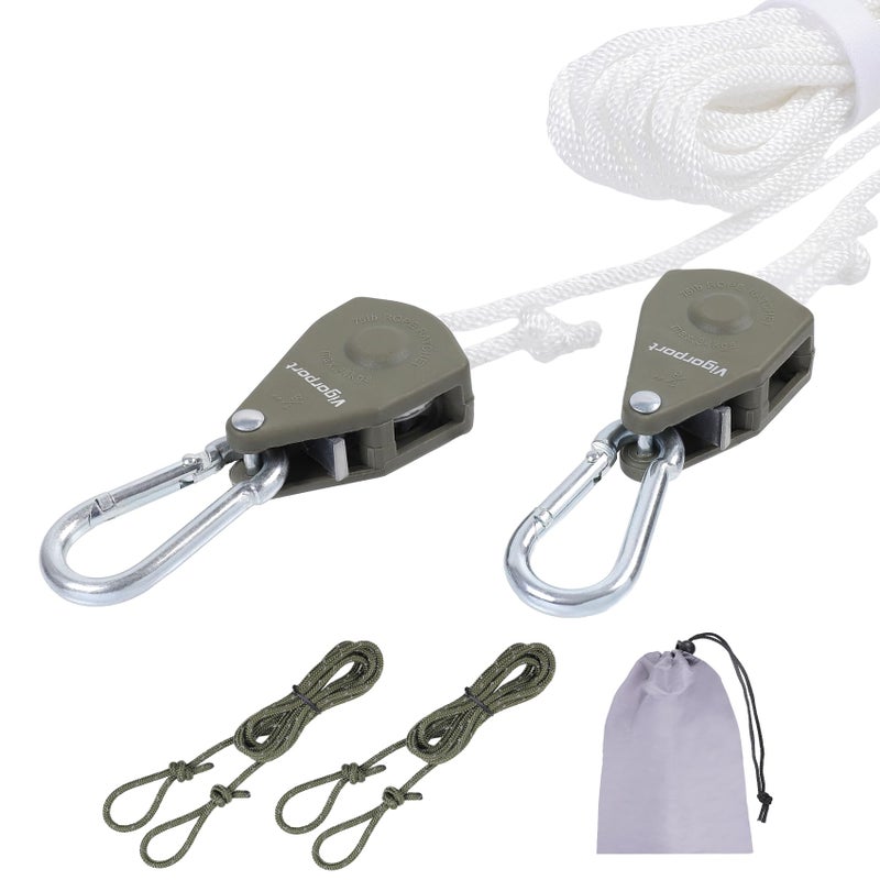 Vigorport Retractable Travel Clothesline, Portable Clothes Line Heavy Duty Rope Pully System with Carabiner for Outdoor Camping, Cruise Ships, Indoor Backyard, Balcony (White, 19Ft) - Image 5