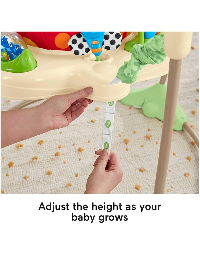tiibaby - مركز أنشطة Baby Jumper Rainforest Jumperoo مع أضواء موسيقية وصوت وألعاب تنموية، مركز لعب تفاعلي قابل للطي - Image 1