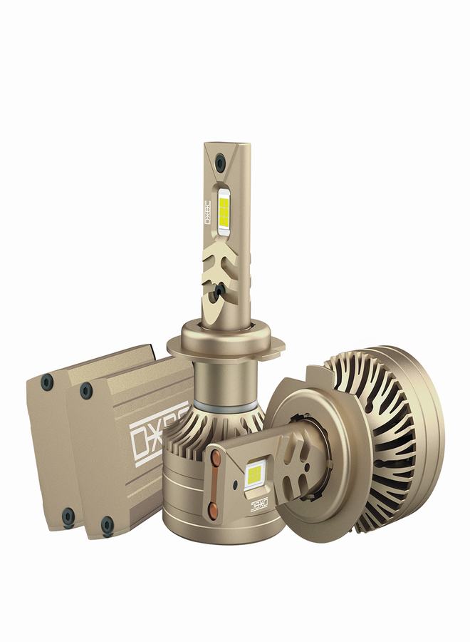 DXB-C Midnight H7 LED Car Headlight Bulbs, 160W 12000LM 300% Extremely Bright Light, 6500K Cool White LED Bulb for Low Beam and High Beam Headlights, Plug and Play, IP68 - Pack of 2 - Image 2