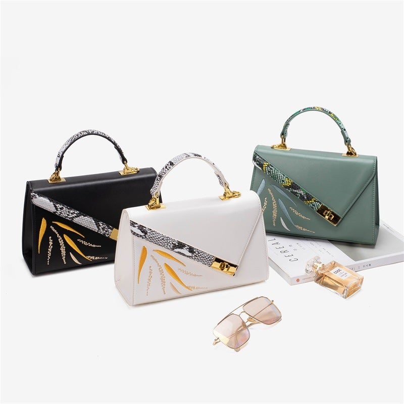 National Trendy Embroidered Kelly Bag Women'S Niche Design High-Grade Handbag Printed Shoulder Crossbody Bag - Image 2