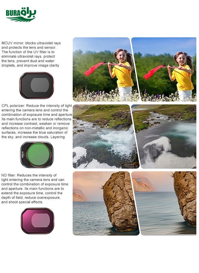 BURAQ For DJI Mini 4 Pro STARTRC Drone Lens Filter, Lens:CPL UV ND8/16/32/64  - Image 3