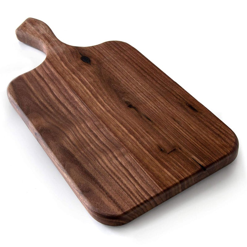 Brazos Home Medium Organic Wood Cutting Board Used for Serving Chopping Fruit Vegetables or Meat and as a Charcuterie Platter Seasoned Dark Walnut 135 x 7 x 75