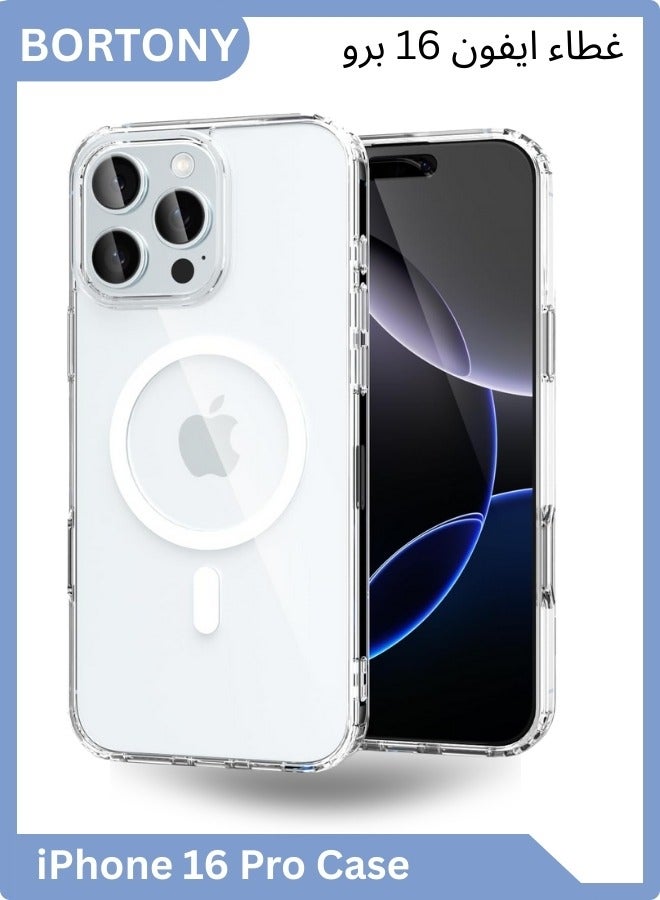 بورتوني حافظة iPhone 16 Pro Magsafe حافظة شفافة لهاتف iPhone 16 Pro حافظة رفيعة ورفيعة مضادة للصدمات لهاتف iPhone 16 Pro 6.3 بوصة - Image 1