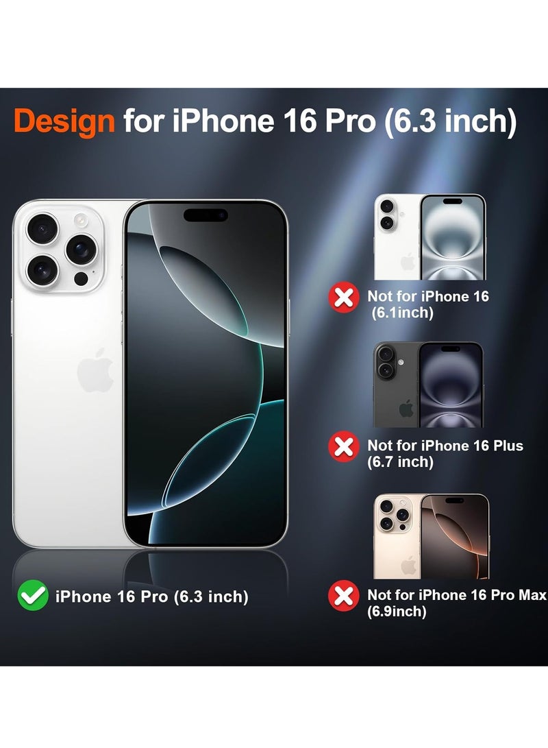 بورتوني حافظة iPhone 16 Pro Magsafe حافظة شفافة لهاتف iPhone 16 Pro حافظة رفيعة ورفيعة مضادة للصدمات لهاتف iPhone 16 Pro 6.3 بوصة - Image 2