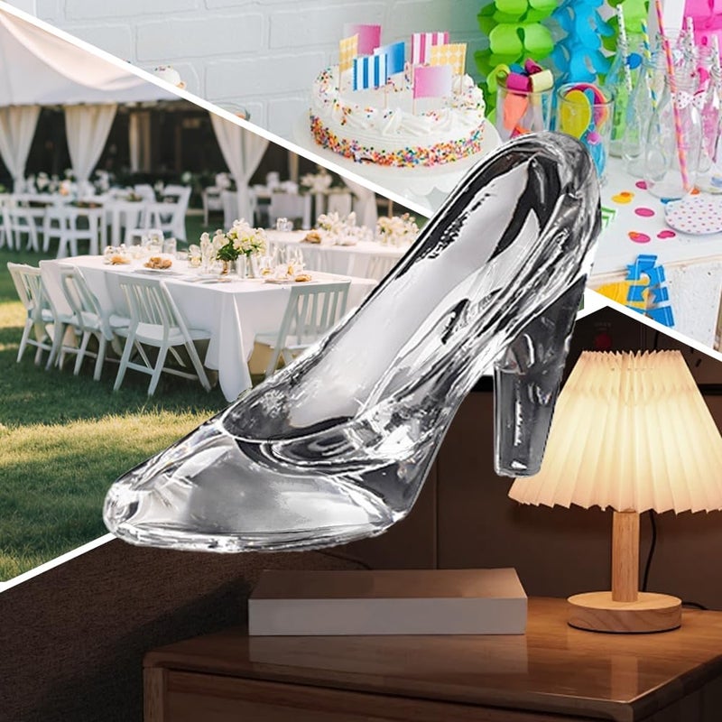TWZKXC 1 Pack Glass Slipper, Small Glass Crystal High Heels, Crystal High Heels Shoes for Birthday Decoration Party, Wedding Supplies Decorative Party Decorations, Transparent Decorative Items - Image 2