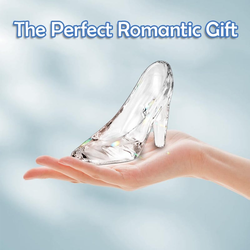 TWZKXC 1 Pack Glass Slipper, Small Glass Crystal High Heels, Crystal High Heels Shoes for Birthday Decoration Party, Wedding Supplies Decorative Party Decorations, Transparent Decorative Items - Image 4