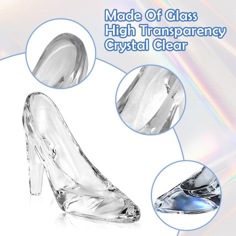 TWZKXC 1 Pack Glass Slipper, Small Glass Crystal High Heels, Crystal High Heels Shoes for Birthday Decoration Party, Wedding Supplies Decorative Party Decorations, Transparent Decorative Items - Image 5