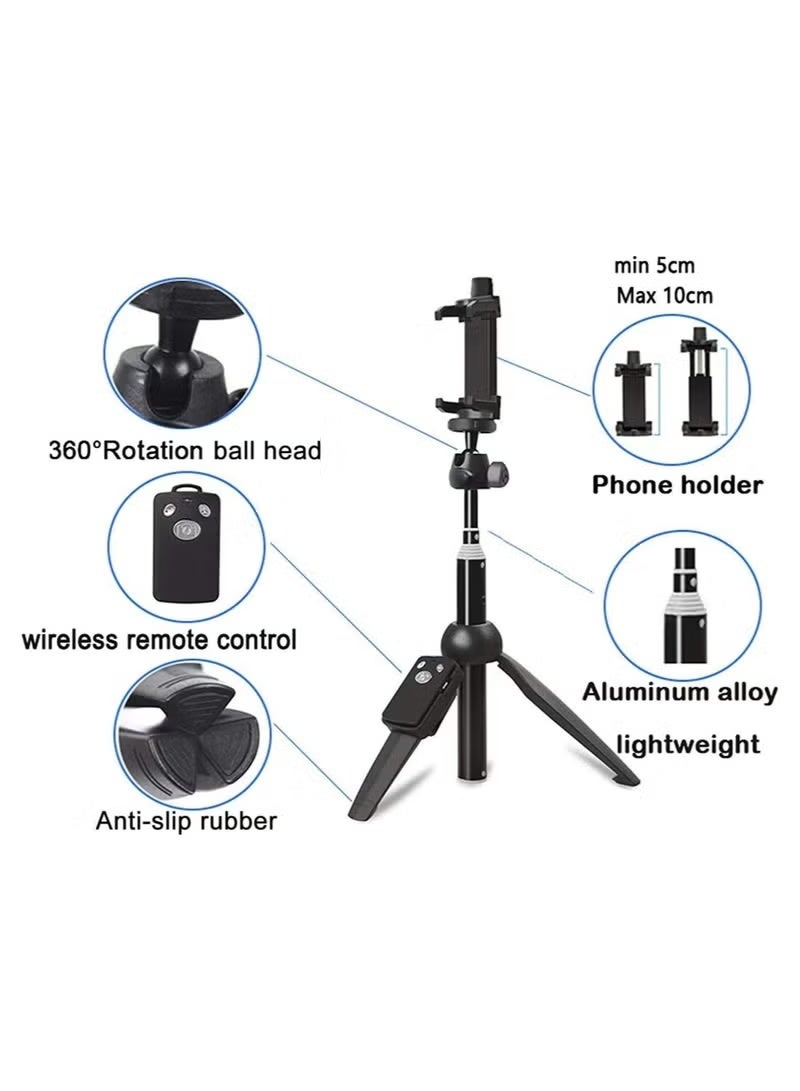 Selfie Stick, Portable 40 inch Aluminum Alloy Extendable Phone Tripod Wireless Remote Handheld Monopod Mini Tripod Phone Selfie Stick phone Clip Holder - Image 4
