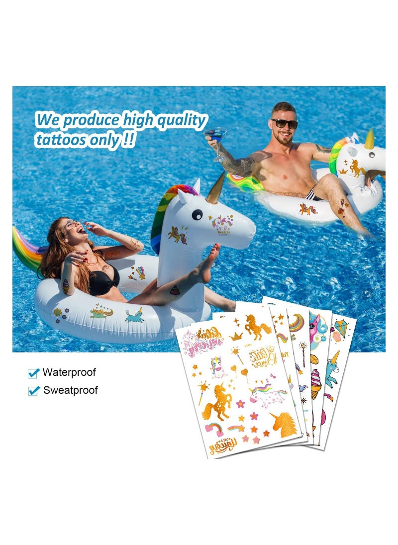 5-Piece Glitter Unicorn Temporary Tattoos  - Image 4