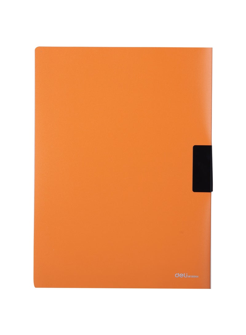 Deli E38964 A4 Report File - Assorted Colors, 100% Imported Material, Push-Style Metal Clip, 1 piece. - Image 1