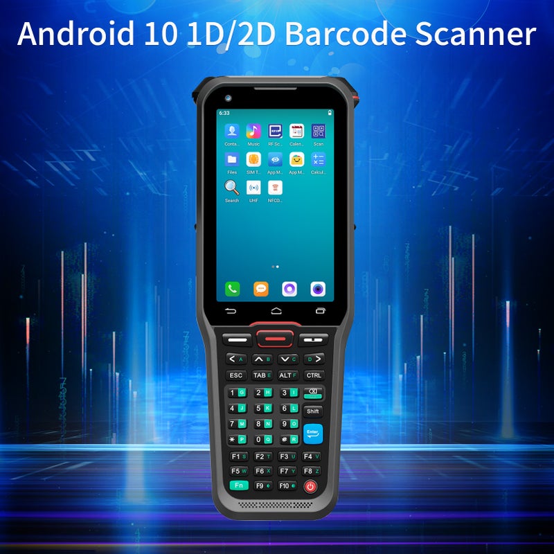 Android 10.0 1D/2D/QR Barcode Scanner Handheld Mobile Terminal PDA with Honeywell 2D Scan Engine and R2000 Engine UHF Read-write Function Support Wireless Wi-Fi 4G with 4.0 Inch Touchscreen for - Image 3
