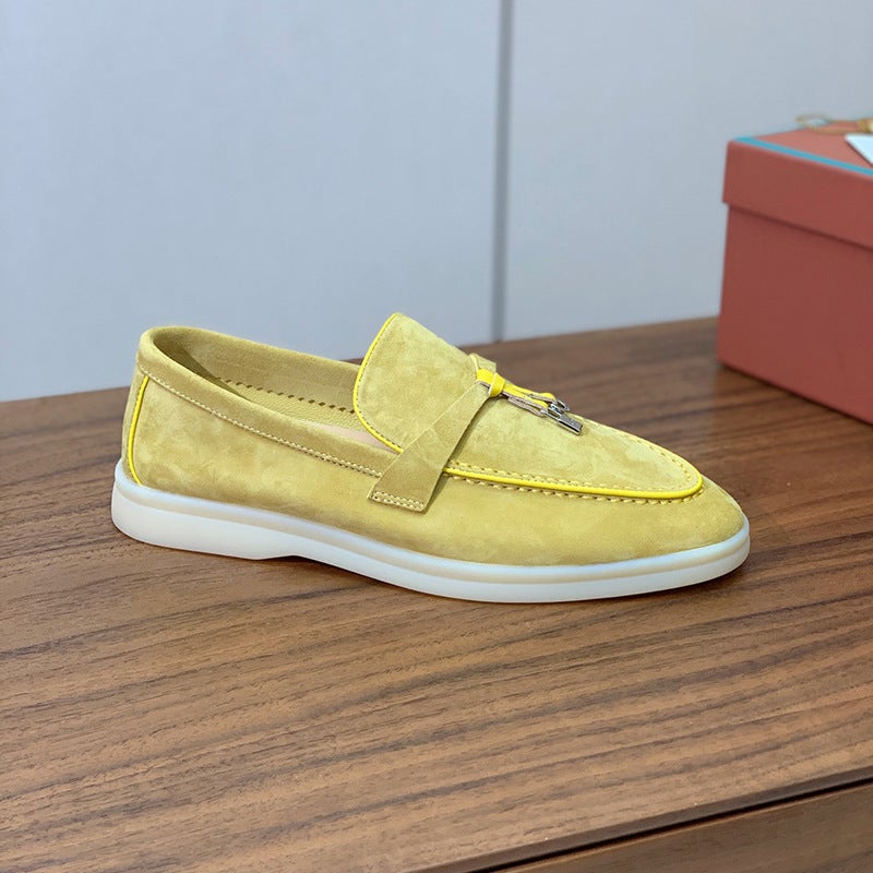 Pendant Loafers Women'S Slip-On Casual Single-Layer Shoes Suede Tassel Buckle Flat British Shoes For Men - Image 2