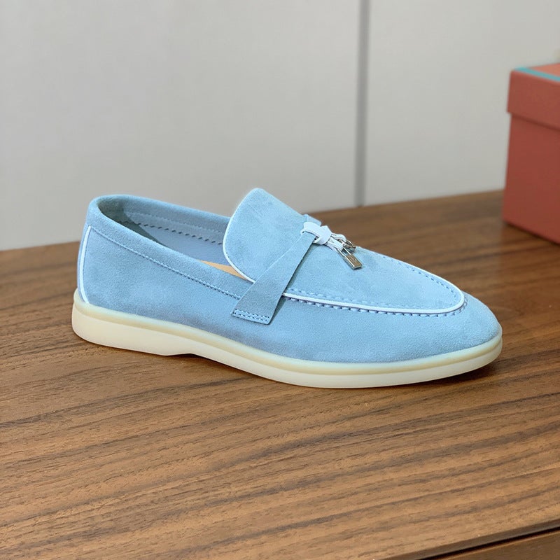 Pendant Loafers Women'S Slip-On Casual Single-Layer Shoes Suede Tassel Buckle Flat British Shoes For Men - Image 5