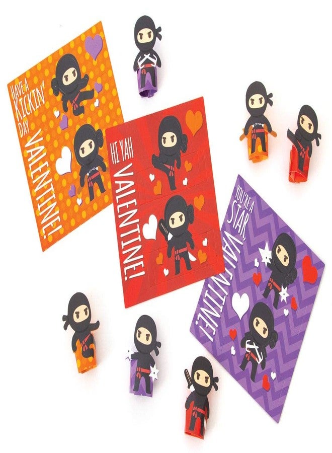 Playhouse أصابع دمى النينجا الخارقة من بلاي هاوس 28 بطاقة صندوق تبادل عيد الحب للأطفال - Image 4