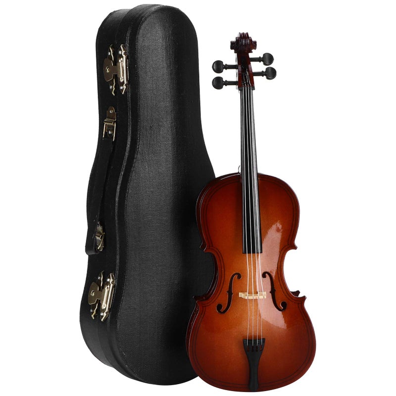 Uxsiya Mini Cello Model Ornament, Miniature Cello with Case Desk Display Bass Musical Instrument Wooden Decoration Delicate Gift Home Decor Ornaments Collectable Gift - Image 1