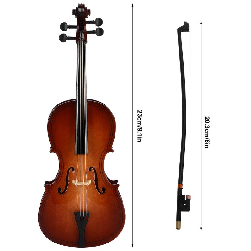 Uxsiya Mini Cello Model Ornament, Miniature Cello with Case Desk Display Bass Musical Instrument Wooden Decoration Delicate Gift Home Decor Ornaments Collectable Gift - Image 3