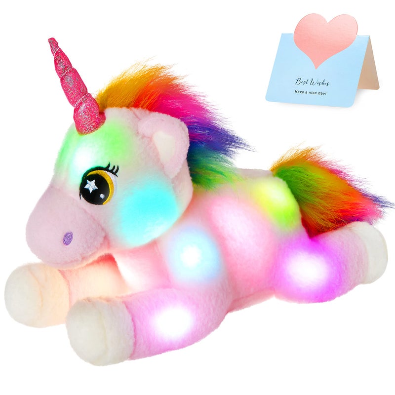 BSTAOFY Big Light up Pink Unicorn Stuffed Animal LED Unicorn Soft Plush Toy Birthday Valentines Christmas for Kids Girls 165 - Image 2