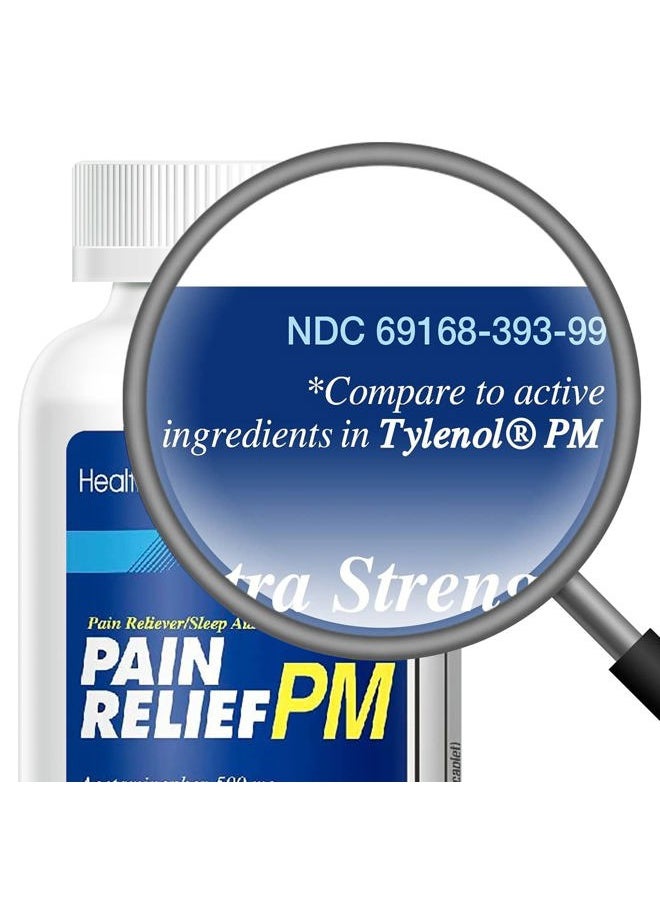 HealthA2Z ® Extra Strength Pain Relief PM| Acetaminophen 500mg | Diphenhydramine 25mg | Pain Reliever & Nighttime Sleep Aid | Non-Habit Forming (365 Count (Pack of 1))  - Image 2