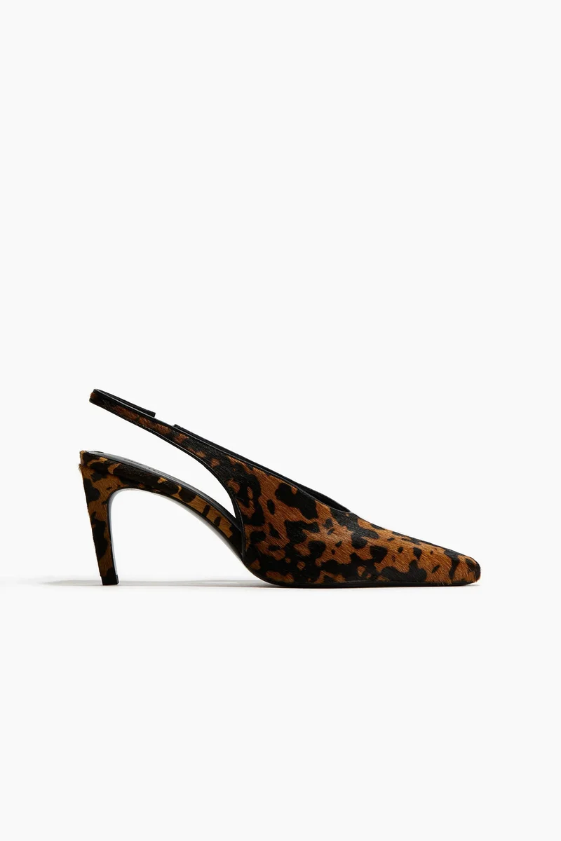 H&M Heeled leather slingbacks