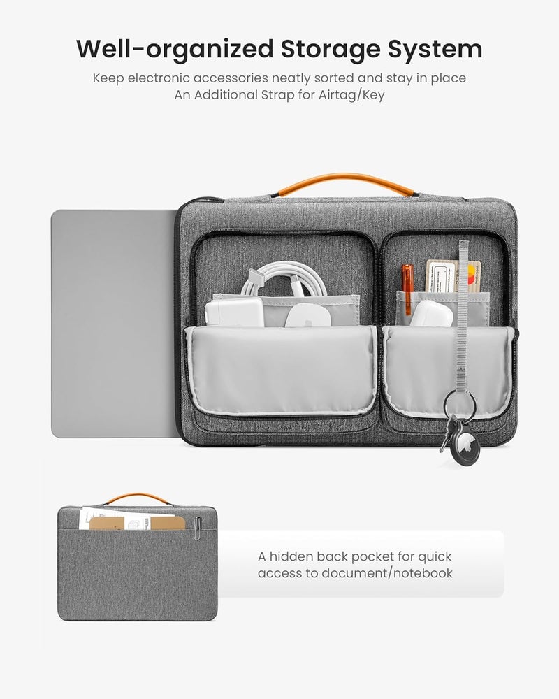 Tomtoc 360 Protective Laptop Case for 13-inch New 2025 MacBook Air M4/A3240, M3/A3113, M2/A2681, M1/A2337, 13 in MacBook Pro M2/M1, 13-in Surface Pro 11th AI PC, Water-Resistant Carrying Bag - Image 3