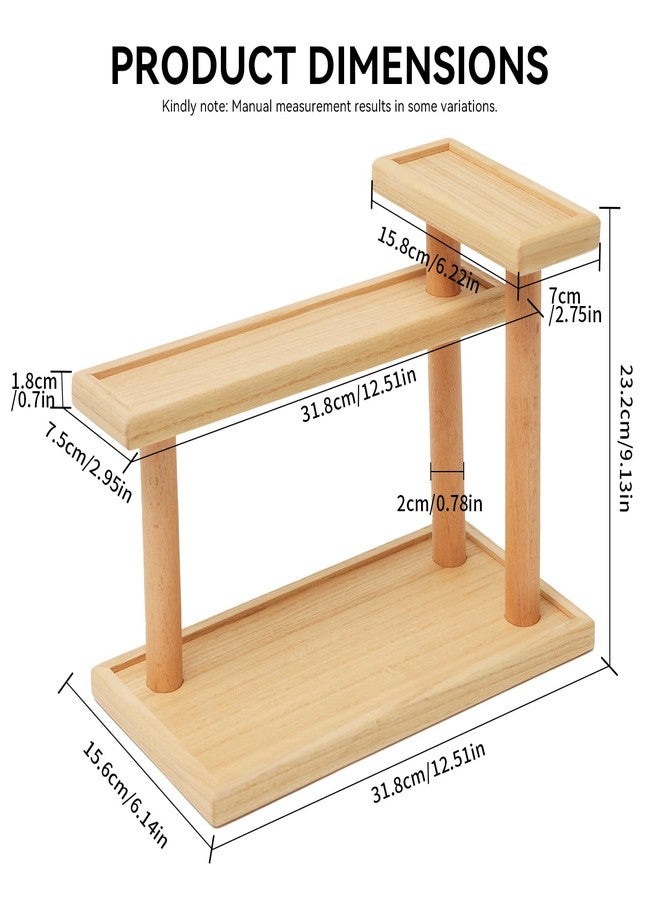 KIRIGEN 3-Tier Decor Display Riser, Paulownia Wood Step Shelf with Beech Supports, Wooden Countertop Stand Organizer for Entryway, Bedroom, Vanity for Perfumes, Cosmetics, Jewellery, Keys ZWJ-NA - Image 2