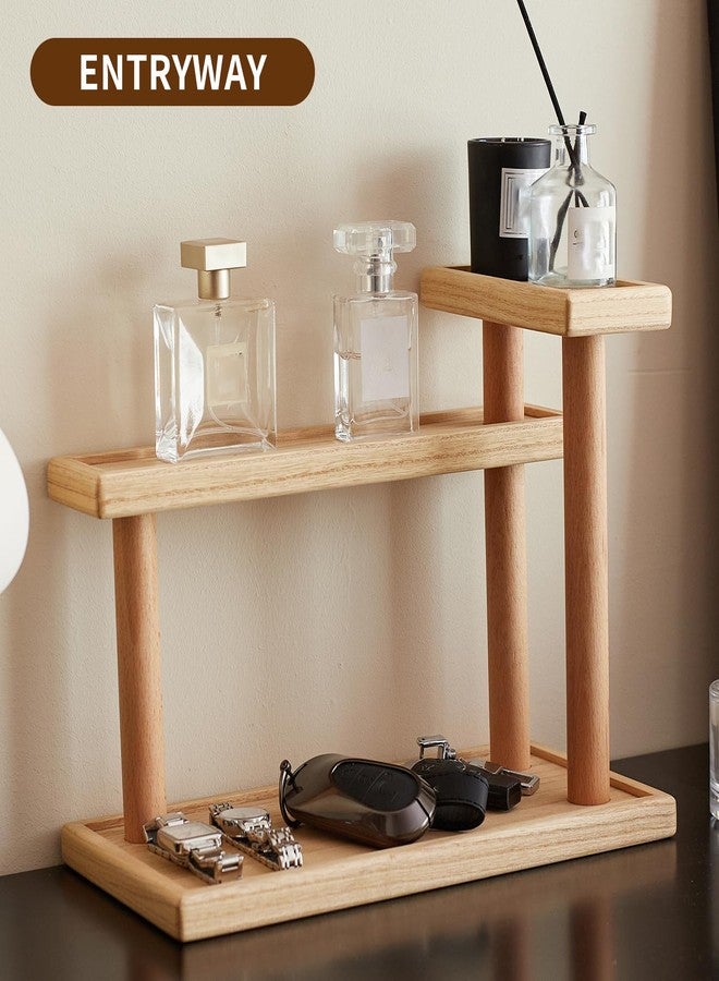 KIRIGEN 3-Tier Decor Display Riser, Paulownia Wood Step Shelf with Beech Supports, Wooden Countertop Stand Organizer for Entryway, Bedroom, Vanity for Perfumes, Cosmetics, Jewellery, Keys ZWJ-NA - Image 5